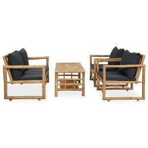 vidaXL Garden Lounge Set Dark gray Bamboo Standard Seats Many - 1 of 4
