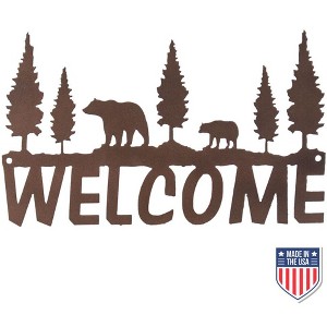 5 Star Super Deals Rustic Metal Welcome Sign with Bear and Tree Design – Nature-Inspired Wall Art for Cabin Or Lodge Weatherproof and Easy to Mount - 1 of 4