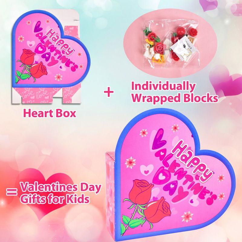 Fun Little Toys Valentine Theme building Block with Heart Box 24pcs, 4 of 7