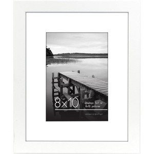 Americanflat 8x10 White Picture Frame | Displays 5x7 Inch Pictures with Mat or 8x10 Inch Pictures Without Mat. Shatter-Resistant Glass. - 1 of 4