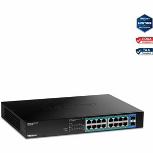 TRENDnet 18-Port Gigabit PoE+ Network Switch, TPE-TG182 - 1 of 3