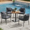 Maggift Patio Seating Sets, Outdoor Dining Set for 5, Patio Table and Chairs Set for Lawn, Deck Backyard, Poolside, Gray, 18.9"*24.6"*30.5" - 3 of 4