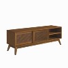 Airsurfer 59 Inch Modern Rattan TV Stand for 65 Inch TV, Entertainment Cabinet for Living Room, Solid Wood Feet & Rattan Cabinet Doors - 3 of 4