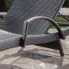 Salem Set of 2 Brown Wicker Adjustable Chaise Lounge with Arms - Orange - Christopher Knight Home: Weather-Resistant, Cushion Included - 3 of 4