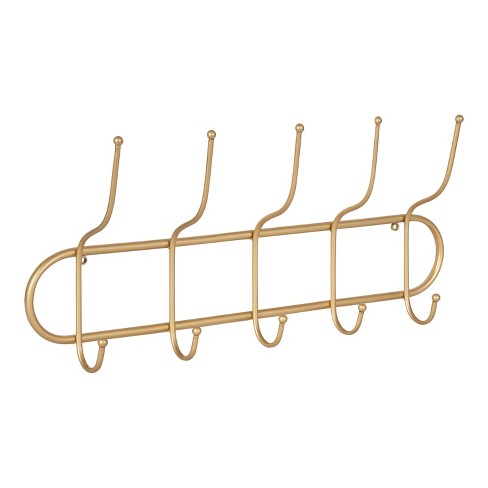 25x4x12 Vaida Wall Hooks Gold - Kate & Laurel All Things Decor