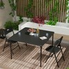 Resenkos 5 Piece Folding Tables and Chairs with Easy Cleaning and Storage for Home Use, Indoor Spaces, and Office, Black - 2 of 4