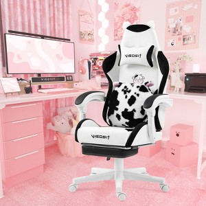 Okak Modern Cute Animal Swivel Gamer Chair with Paw Lumbar Cushion,High Ergonomic Task Chair Computer Chair for Adults - 1 of 4