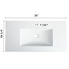 Dolonm 36 Inch Bathroom Ceramic Sink Basin, White - 4 of 4