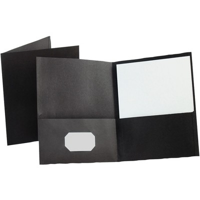 Oxford Embossed Leatherine Portfolio, 8-1/2 x 11 Inches, 2-Pocket, Black, pk of 25