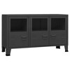 VidaXL Industrial Sideboard Black 41.3"x13.8"x24.4" Metal and Glass - 2 of 4