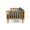 67.75" Patio Sofa, 3 Seater Outdoor Sofa with Rattan Arms, Acacia Wood Daybed with Water-Resistant Cushions -Christopher Knight Home - 4 of 4