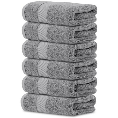 Classic Turkish Towels Royal Turkish Towels Villa Collection Hand Towel  Pack of 6 - Gray