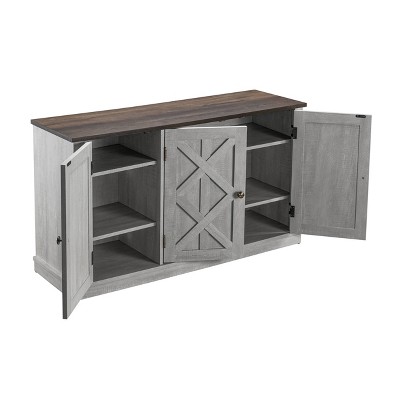 48 in. Rustic Off-White Wood TV Stand with Cabinet