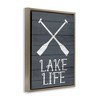 Stupell Industries Nautical Blue Lake Life Phrase Floating Frame Canvas Art, Brown, 17" x 21" - 2 of 4