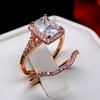 Nancy Wedding Ring Set for Women Rose Gold Sterling Silver Bridal Engagement Band Ginger Lyne Collection (7) - 3 of 4