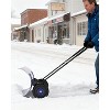 Coucheta Snow Pusher Shovel for Driveway with Wheels, Heavy Duty Push Snow Shovel 5 Position Angled Blade, Adjustable Handle, Rolling Snow Shovels - 2 of 4