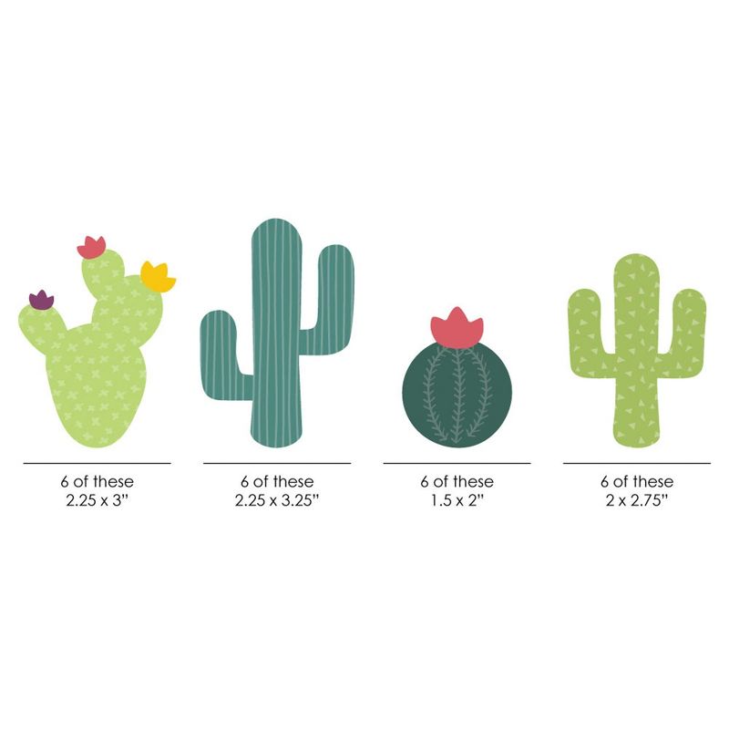 Big Dot of Happiness Prickly Cactus Party - DIY Shaped Fiesta Party Cut-Outs - 24 Count, 2 of 8