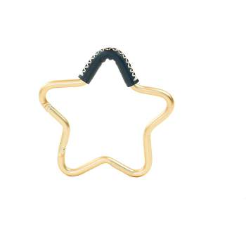 Kidco Stroller Star Hook - Gold/Navy Leather