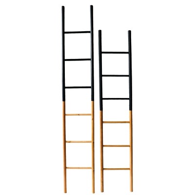 VIP Metal 71 in. Black 2-Color Ladder Set of 2
