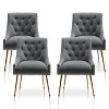 Modern Dining Chairs Set of 4, Upholstered Accent Chair Tufted Back Armless Chair with Back Pull - 2 of 4