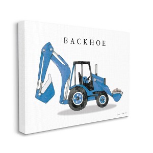 Stupell Industries Blue Backhoe Construction Truck Demolition Vehicle - 1 of 4