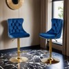 Golden Swivel Velvet Barstools Adjusatble Seat Height from 25-33 Inch, Modern Upholstered Bar Stools with Backs Comfortable Tufted - Leovsnove - 3 of 4