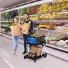 Collapsible Shopping Cart, Grocery Cart with Wheels and Removable Storage Crate, 2-Tier Portable Utility Cart for Home, Groceries, Supermarket - 2 of 4