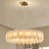 23.6-47.2" Round Alabaster Kitchen Island Gold Chandeliers - 3 of 4