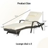 Foldable Wicker Outdoor Patio Chaise Lounge Set Of 2,Outdoor Reclining Lounge Chair Recliner Up To 150° With Cushion And Armrest -Maison Boucle - 4 of 4