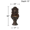 Royal Lion Acanthus 50" High Large Italian Indoor Outdoor Decor Faux Stone Floor Fountain with Light LED Outside Garden Patio - 4 of 4