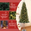 Prelit  Artificial Christmas Tree with Warm White Lights & Metal Stand Slim Pencil for Home Party Office Mall Holiday Decoration - 4 of 4