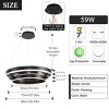 BAOURE Modern Wood LED Ring Chandelier,27" Dimmable Black 3 Ring Pendant Light for Dining Room Kitchen Island Entryway - 4 of 4