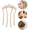 Unique Bargains Women's Fashion U-shaped Faux Pearls Decorative Hairpin 1 Pc - 3 of 4