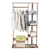 Artloge 40" Tall Freestanding Bamboo Garment Rack with Storage Shelves & Top Hanging Rod for Bedroom Laundry Room Organization - 4 of 4