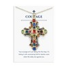 Anna-Kaci Stained Glass Rhinestone Patonce Cross Necklace with Message Card & Envelope Jewelry Gift - 2 of 4