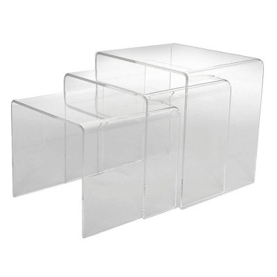 Baxton Studio Acrylic Nesting Table 3-Pc Table Set Display Stands Baxton Studio Acrylic Nesting Table 3-Pc Table Set Display Stands