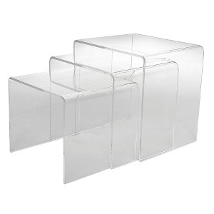 3pc Acrylic Nesting Table Set Display Stands - Baxton Studio: Durable - 1 of 3