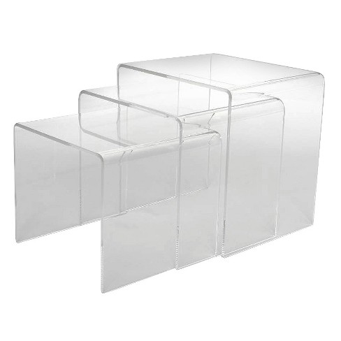 3pc Acrylic Nesting Table Set Display Stands - Baxton Studio : Target