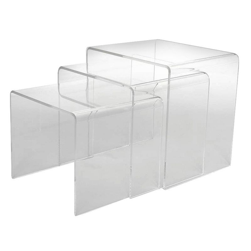 3pc Acrylic Nesting Table Set Display Stands - Baxton Studio, 1 of 7