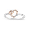 Haus of Brilliance 14K Rose Gold Plated Silver 1/5 Cttw Diamond Open Heart Promise Ring - 2 of 4