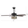 Parrot Uncle 52" Farmhouse Black Smart Lighted Ceiling Fan Works with Google Home/Alexa/Tuya - 4 of 4