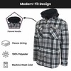 Galaxy Matix Men's Hooded Flannel Faux Sherling Lined Shacket - 3 of 4