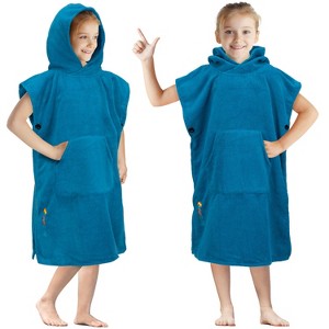 SUN CUBE Kids Changing Robe Surf Beach Towels, Quick Dry Wearable Towel Hood Pocket, Wetsuit Changing Cape for Toddler Boys Girls Teen 3-12 - 1 of 4