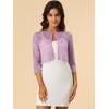 Allegra K Women's Elegant 3/4 Sleeve Sheer Floral Lace Cropped Bolero Shrugs - 3 of 4