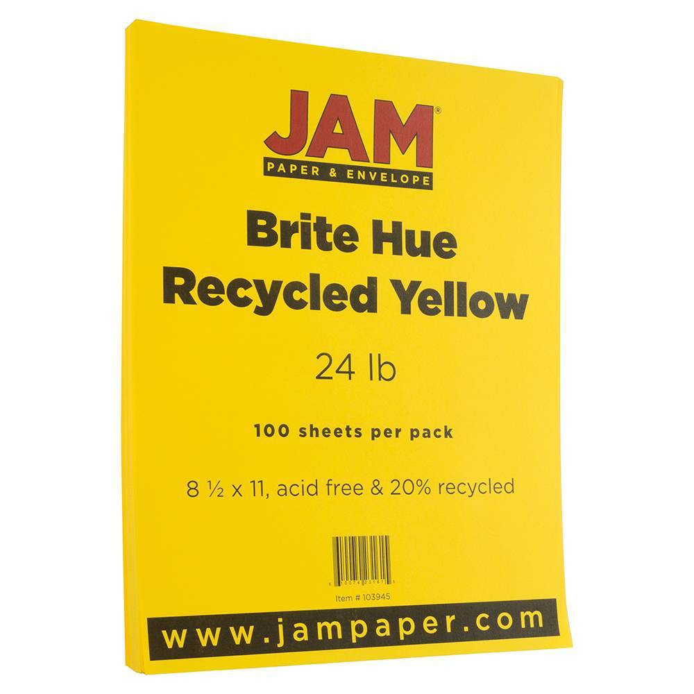 Photos - Creativity Set / Science Kit JAM Paper Brite Hue 24lb Paper 8.5" X 11" 100pk - Yellow