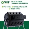 FCMP Outdoor IM4000 37 Gallon 8 Sided Dual Chamber UV Protected Quick Curing Tumbling Composter Soil Bin with Ideal Aeration - Black - image 3 of 4