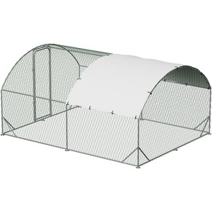 9.8x6.5x6.5FT Walk-in Galvanized Chicken Coop, Heavy-Duty Poultry Run with Lockable Door, Waterproof UV Cover for Chickens, Ducks, Rabbits Outdoor - 1 of 4