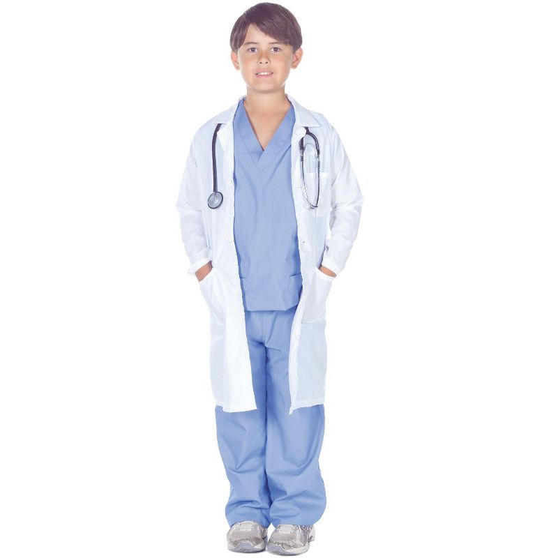Underwraps Costumes Doctor Scrubs with Lab Coat Child Costume, 1 of 2