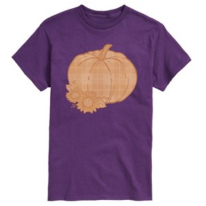 Men's - Instant Message - Muted Plaid Pumpkin Short Sleeve Graphic T-Shirt - 1 of 4
