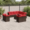 vidaXL 12 Piece Patio Sofa Set with Cushions Brown Poly Rattan - 2 of 4